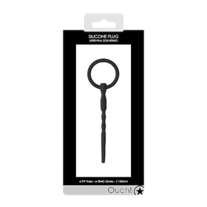 Shots Ouch! Urethral Sounding Silicone Penis Plug Black 7 mm Buy in Singapore LoveisLove U4Ria 
