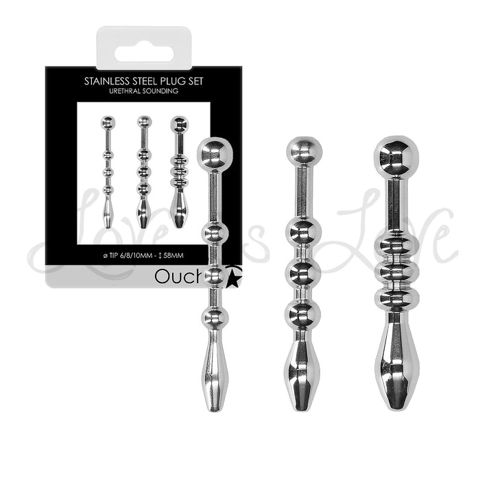 Shots Ouch! Urethral Sounding Stainless Steel Plug Set