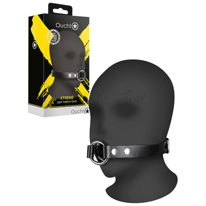 Shots Ouch! Xtreme Adjustable Deep Throat Gag Black