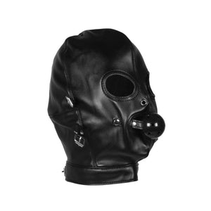 Shots Ouch! Xtreme Blindfolded Mask with Breathable Ball Gag Black