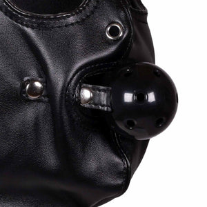 Shots Ouch! Xtreme Blindfolded Mask with Breathable Ball Gag Black