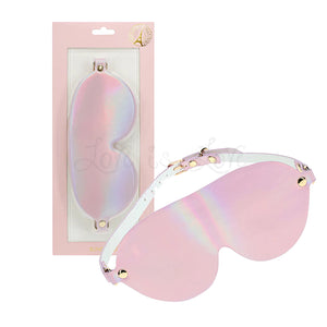 Shots Ouch! Paris Collection Blindfold Pink iridescent hardware leather sensory play accessory. Buy Ouch in Singapore LoveisLove U4Ria