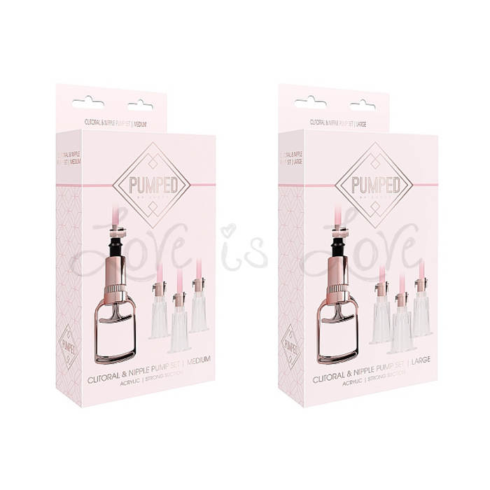 Shots Pumped Clitoral & Nipple Pump Set Rose
