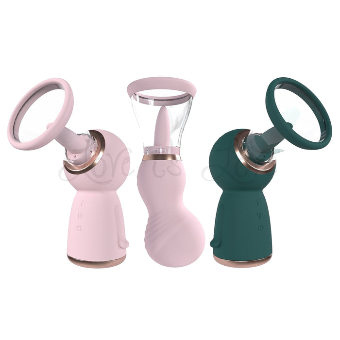Shots Pumped Automatic Rechargeable Vulva & Breast Pump Sensual or Exquisite Pink or Green
