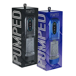 Shots Pumped Vortex Suction Rotation and Thrusting Masturbator Pump available in Gun Metal or Metallic Blue. Buy Pumped in Singapore LoveisLove U4Ria