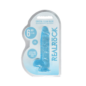 Shots RealRock Crystal Clear Realistic Dildo With Balls and Suction Cup 6 Inch