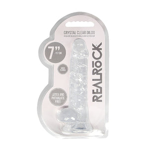 Shots RealRock Realistic Dildo With Balls Transparent Clear