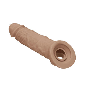 Shots RealRock Realistic Penis Sleeve 8 Inches Extender And Ball Stretcher Buy in Singapore LoveisLove U4Ria 