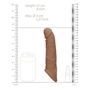 Shots RealRock Realistic Penis Sleeve 8 Inches Extender And Ball Stretcher Buy in Singapore LoveisLove U4Ria 