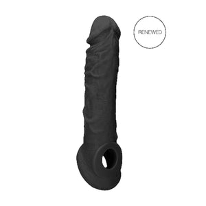 Shots RealRock Realistic Penis Sleeve 8 Inches Extender And Ball Stretcher Black Buy in Singapore LoveisLove U4Ria 