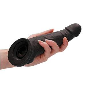 Shots RealRock Realistic Penis Sleeve 8 Inches Extender And Ball Stretcher Black Buy in Singapore LoveisLove U4Ria 