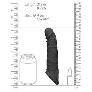 Shots RealRock Realistic Penis Sleeve 8 Inches Extender And Ball Stretcher Black Buy in Singapore LoveisLove U4Ria 