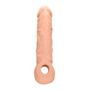 Shots RealRock Realistic Penis Sleeve 8"/20cm Extender And Ball Stretcher Flesh Buy in Singapore LoveisLove U4Ria 
