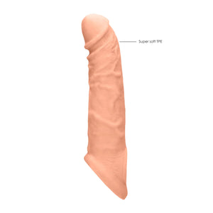 Shots RealRock Realistic Penis Sleeve 8"/20cm Extender And Ball Stretcher Flesh Buy in Singapore LoveisLove U4Ria 