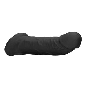 Shots RealRock Realistic Penis Sleeve 9"/23cm Extender And Ball Stretcher Black Buy in Singapore LoveisLove U4Ria 