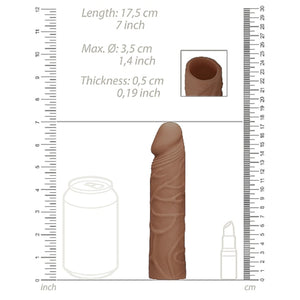 Shots RealRock Realistic Penis Sleeve Extender Tan 7 Inch Buy in Singapore LoveisLove U4Ria 