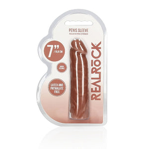 Shots RealRock Realistic Penis Sleeve Extender Tan 7 Inch Buy in Singapore LoveisLove U4Ria 