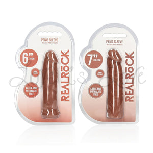 Shots RealRock Realistic Penis Sleeve Extender Tan 6 Inch or 7 Inch  Buy in Singapore LoveisLove U4Ria 