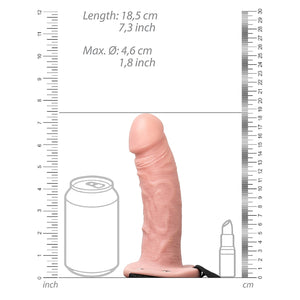 Shots RealRock Realistic Vibrating Hollow Strap-On Flesh 6 Inch 15.5 CM Buy in Singapore LoveisLove U4Ria 
