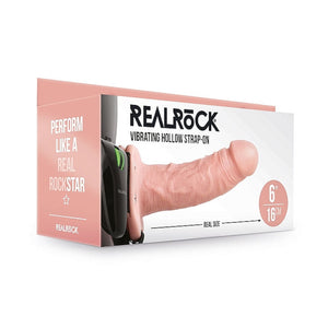 Shots RealRock Realistic Vibrating Hollow Strap-On Flesh 6 Inch 15.5 CM Buy in Singapore LoveisLove U4Ria 