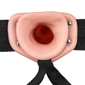 Shots RealRock Realistic Vibrating Hollow Strap-On Flesh 6 Inch 15.5 CM Buy in Singapore LoveisLove U4Ria 