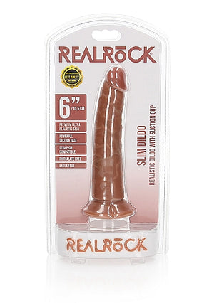 Shots RealRock Slim Realistic Dildo With Suction Cup 6 Inch or 7 Inch