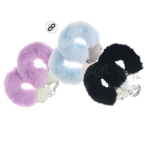 Shots Ouch! Heavy Duty Fluffy Handcuffs Black or Blue or Lavender Bondage - Shots Ouch! Bondage Buy Sex Toys in Singapore LoveisLove U4Ria