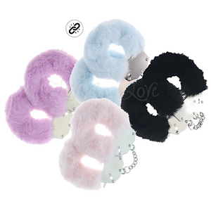 Shots Ouch! Heavy Duty Fluffy Handcuffs Black or Blue or Lavender or Pink Bondage - Shots Ouch! Bondage Buy Sex Toys in Singapore LoveisLove U4Ria