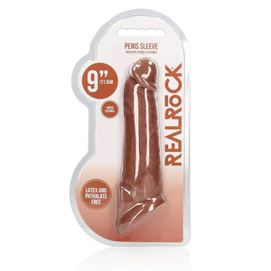 Shots RealRock Realistic Penis Sleeve 9"/23cm Extender And Ball Stretcher Buy in Singapore LoveisLove U4Ria 