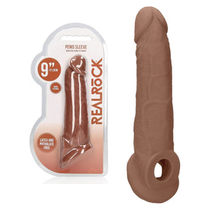 Shots RealRock Realistic Penis Sleeve 9"/23cm Extender And Ball Stretcher Buy in Singapore LoveisLove U4Ria 