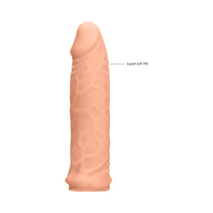 Shots RealRock Realistic Penis Sleeve Extender Tan 6 Inch or 7 Inch