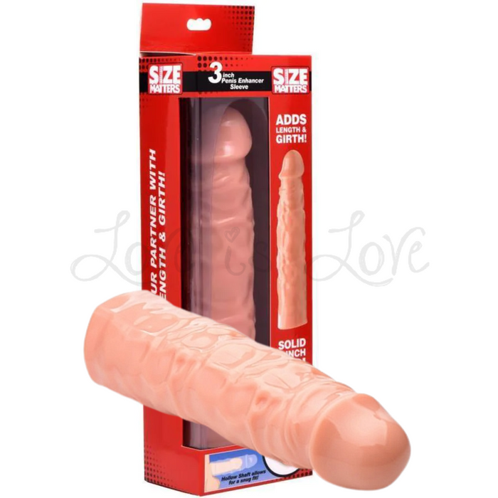 Size Matters Realistic Penis Enhancer 3 Inch Flesh