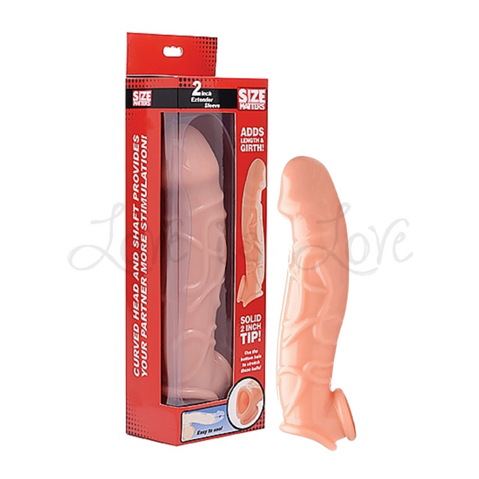 Size Matters Realistic Penis Enhancer & Ball Stretcher 2 Inch Flesh