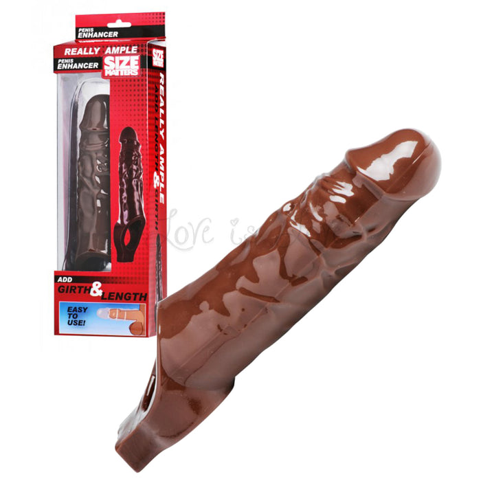 Size Matters Really Ample Penis Enhancer Sheath Brown