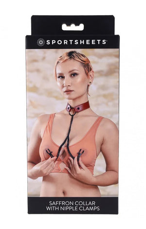 Sportsheets Saffron Collar with Nipple Clamps Red Buy in Singapore LoveisLove U4Ria 