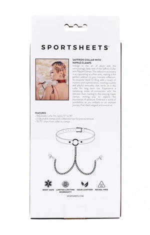 Sportsheets Saffron Collar with Nipple Clamps Red Buy in Singapore LoveisLove U4Ria 