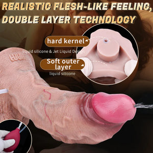 Squirting Realistic Silicone Dildo with Suction Cup 7.1 Inch