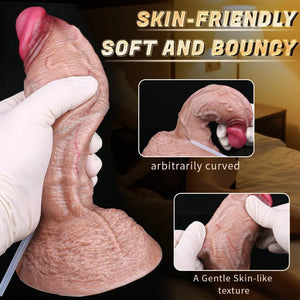 Squirting Realistic Silicone Dildo with Suction Cup 7.1 Inch