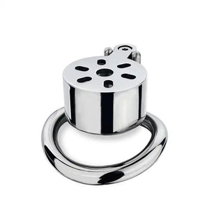 Stainless Steel Revolver Male Chastity Cage with Curved 45mm Ring Buy in Singapore LoveisLove U4Ria 