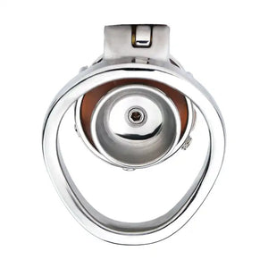 Stainless Steel Chastity Cage with Detachable Silicone Vagina Cum Pee Hole #411 (w/45mm Round Ring)