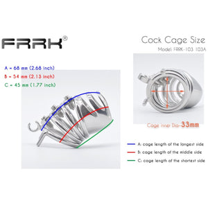 Stainless Steel Curve Spike Screw Chastity Silver Cock Cage #103A with 45 mm Curved Ring Buy in Singapore LoveisLove U4Ria 