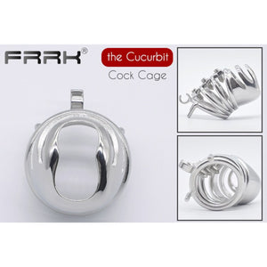 Stainless Steel Curve Spike Screw Chastity Silver Cock Cage #103A with 45 mm Curved Ring Buy in Singapore LoveisLove U4Ria 