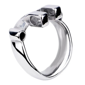 Stainless Steel Curved Base Ring for Chastity Cage 50mm in Silver