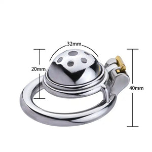 Stainless Steel Hemisphere Chastity Cage Cock Sleeve with Round 45mm Ring #173