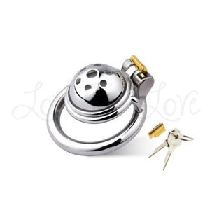 Stainless Steel Hemisphere Chastity Cage Cock with Round 45mm Ring #173