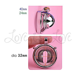 Stainless Steel Hemisphere Pee Hole Chastity Cage with Belt and Hook Ring 45 mm #168