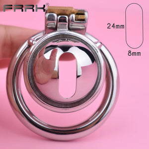 Stainless Steel Hemisphere Pee Hole Chastity Cage with Belt and Hook Ring 45 mm #168 Buy in Singapore LoveisLove U4Ria 