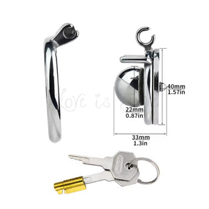 Stainless Steel Inverted Steel Ball Chastity Cock Cage #193 with 45 mm Round Ring Buy in Singapore LoveisLove U4Ria 