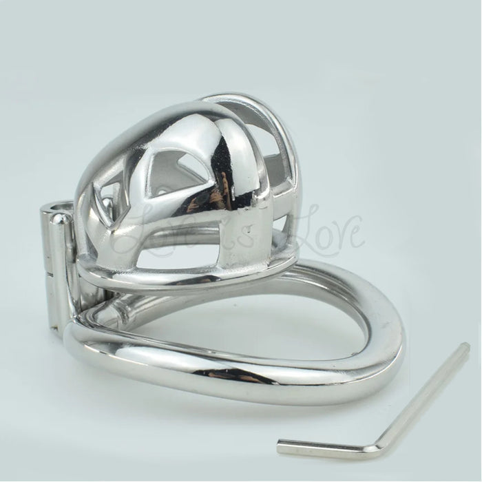 Stainless Steel Micro Mamba Chastity Cock Cage #141 with 45 mm Curved Ring