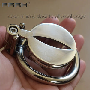 Stainless Steel Mini Sissy Chastity Cage #71 with 45 mm Ring (Popular Design - Best Seller)